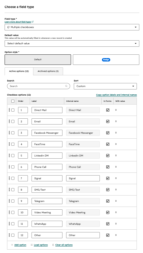 Communication Preferences CRM Property